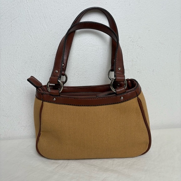 ETIENNE AIGNER Rare Vintage Cotton Jute Woven Bag Purse Faux Leather Trim - Picture 8 of 16